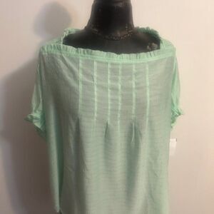 Perch by Blu Pepper Mint Green Gold Swiss dots tie back, size 2X